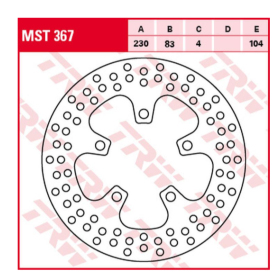 TRW Rear Brake Disc Kawasaki ZX-7R/RR / ZXR / ZX-9R 700-900cc 89-02