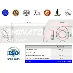 Duslintuvo bakelis Dominator HP8 YAMAHA MT-03 2022