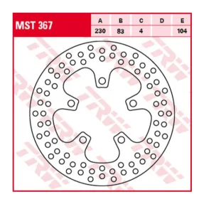TRW Rear Brake Disc Kawasaki ZX-7R/RR / ZXR / ZX-9R 700-900cc 89-02