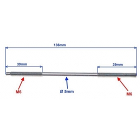 Stud M6 (length 136mm) 1pc