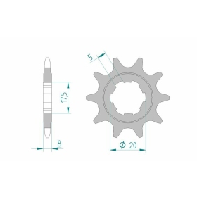 AFAM Steel Standard Front Sprocket 94306 - 520 9-10 teeth SCORPA TWENTY / SHERCO ST 80-300cc 99-17