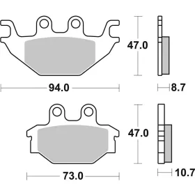 SBS HF Street 810HF Ceramic Organic Brake Pads Arctic Cat / Can Am / Cectek / Kawasaki / Kymco / Yamaha / SYM 125-600cc 04-24