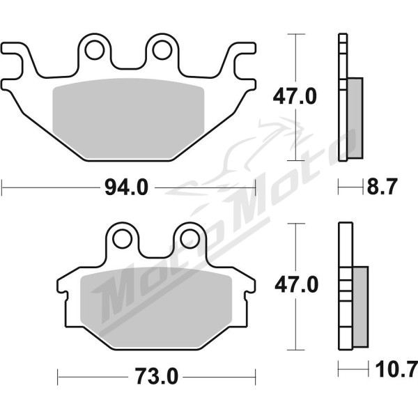 SBS HF Street 810HF Ceramic Organic Brake Pads Arctic Cat / Can Am / Cectek / Kawasaki / Kymco / Yamaha / SYM 125-600cc 04-24