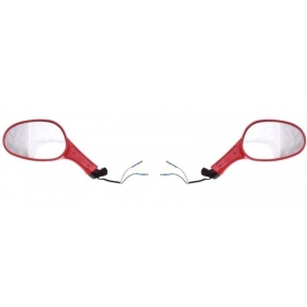 Mirrors Universal Red with turn signals / M8 / 2pcs 