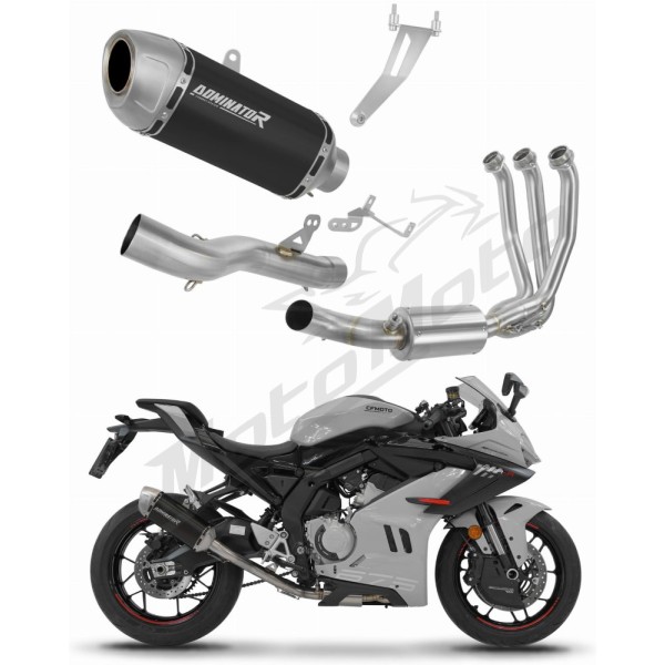 CF MOTO 675 SR-R 2024-2025 Dominator pilna išmetimo sistema S6 BLACK + dB killer