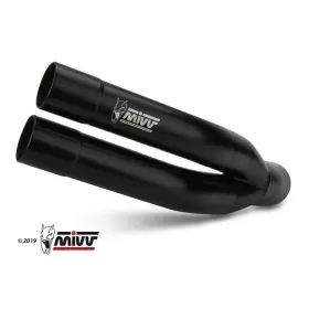 MIVV Double Gun Full Steel Black Muffler Benelli 502C / Leoncino 500cc 19-24