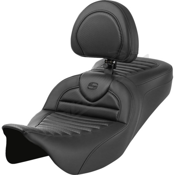 SADDLEMEN Roadsofa™ Standard Reach Seat Carbon Harley Davidson FLTRXS / FLTRXST / FLTR / FLHX / FLHTCUSE8 / FLHT / FLHR 1584-1923cc 08-23