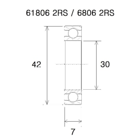 BLACK BEARING B5 Bearing 30x42x7 mm 6806-2RS