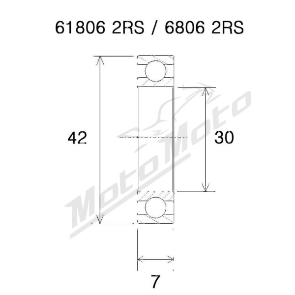 BLACK BEARING B5 Bearing 30x42x7 mm 6806-2RS