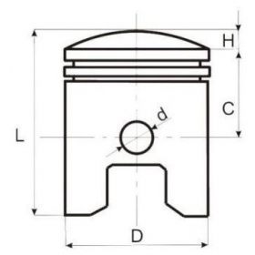 Piston SIMSON S60 (Height 52 / 30,50mm) PIN Ø12 Ø41,25/ Ø41/ Ø40,98/ Ø40,97