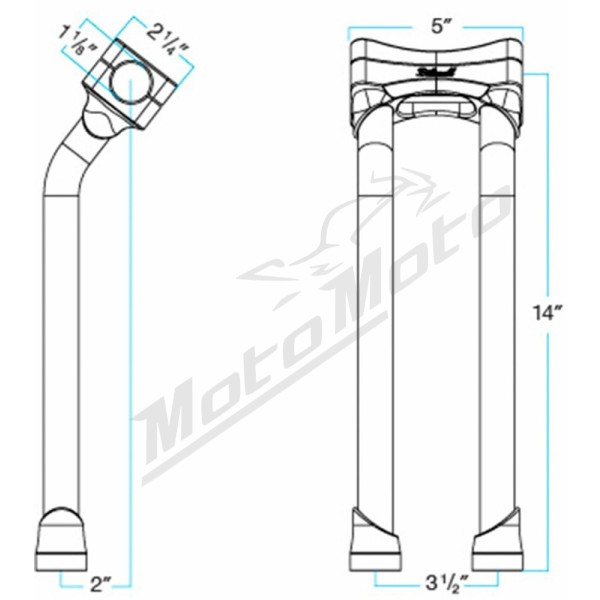 BILTWELL Murdock O/S Risers 35,6cm 28,6 mm.