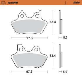 MOTO-MASTER Roadpro Rear Brake Pads Harley Davidson FLHR / FLHTCI / FXDX / FXSTB / XL / XLH 883-1584 00-07 
