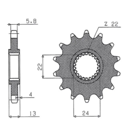 SUNSTAR 520 Frotn Sprocket 16 Teeth Aprilia Moto / Pegaso 650 92-00