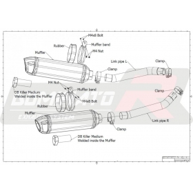 Duslintuvų kompl. Dominator HP1 KAWASAKI Z1000 2003-2006