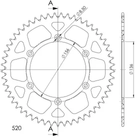Supersprox Alu Rear sprocket HUSQVARNA Red 52