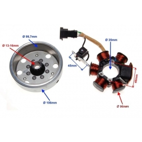 Stator ignition + flywheel PIAGGIO / GILERA / VESPA 50 2T 