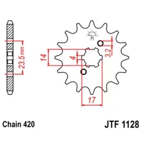 JT/JT Chain Kit 420HDR 11/53 Standard - Standard Rear Sprocket 1132 Derbi Senda 50cc 14-16