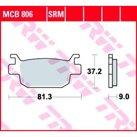 TRW Brake pads front/rear 37,15x81,3x9mm Honda FES / NSS 125-300 05-17