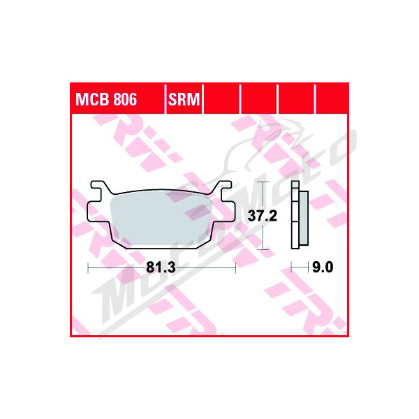 TRW Brake pads front/rear 37,15x81,3x9mm Honda FES / NSS 125-300 05-17