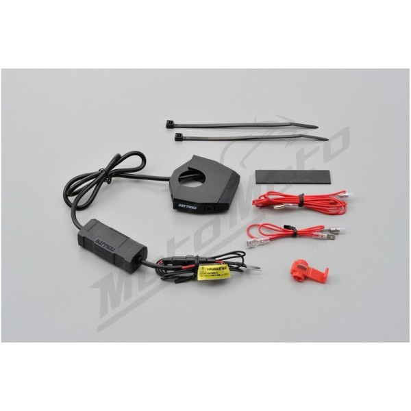 DAYTONA Slim USB Type-A Power Supply (2 inputs) - Handlebars Ø22,2/25,4