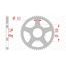 AFAM Steel Standard Rear Sprocket 420 52-60 teeth