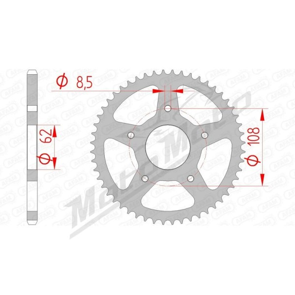 AFAM Steel Standard Rear Sprocket 420 52-60 teeth
