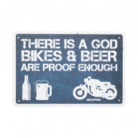 Oxford Garage Metal Sign: THERE IS A GOD