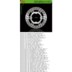 NG Front Floating Brake Disc 252,5X95X4,5mm Arctic Cat 550-1000cc 06-14