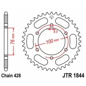 JT/JT Chain Kit 428HDR 15/34 Standard - Standard Rear Sprocket Yamaha MT / R 125cc 20-25
