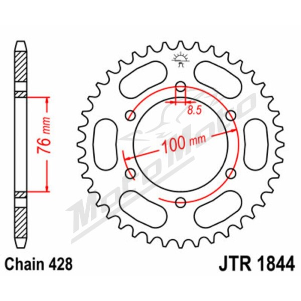 JT/JT Chain Kit 428HDR 15/34 Standard - Standard Rear Sprocket Yamaha MT / R 125cc 20-25
