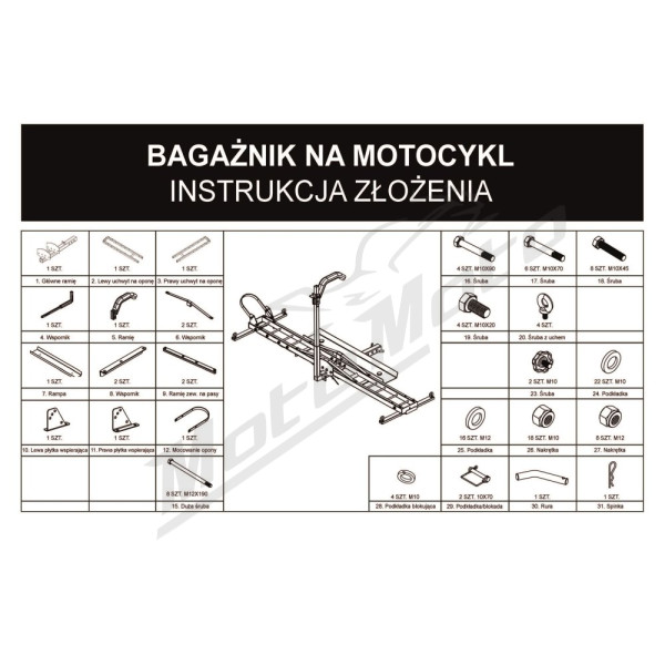 Biketec single platform for transporting a motorcycle (car carrier) 196 x 17 x 5 cm