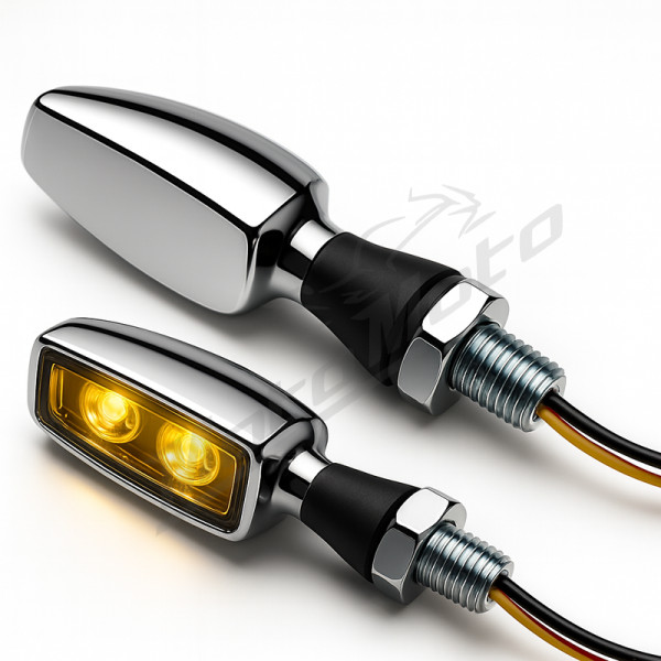 HIGHSIDER Pro Blaze Universal Turn Signals Chrome 2pcs