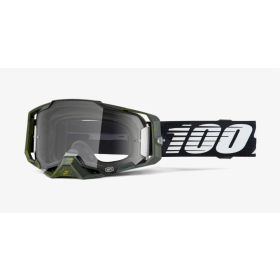 100 percent goggles model armega soledad - clear lens - black / green