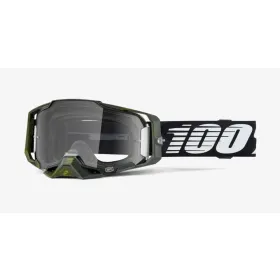100 percent goggles model armega soledad - clear lens - black / green