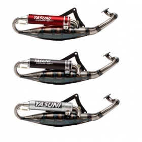 Exhaust YASUNI R SILVER / BLACK / RED PEUGEOT HORIZONTAL / MORINI 50 2T