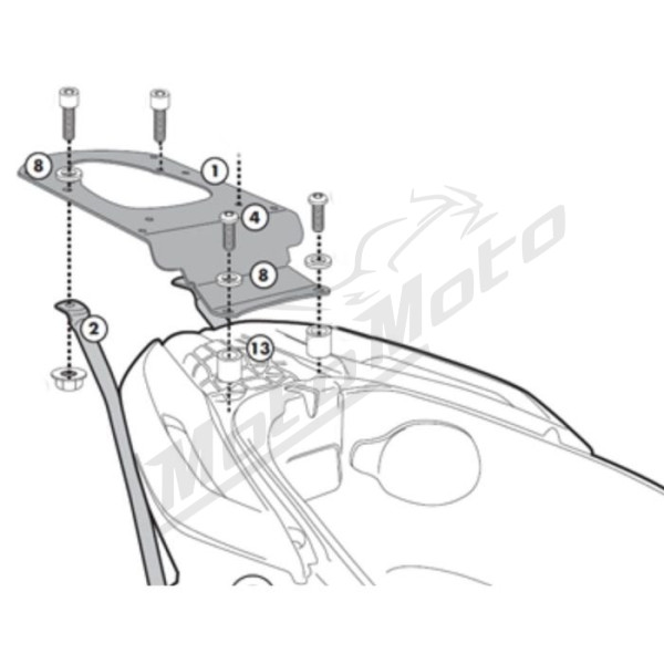 KAPPA Top case frame With Monokey Plate Piaggio MP3 125-300 11-24