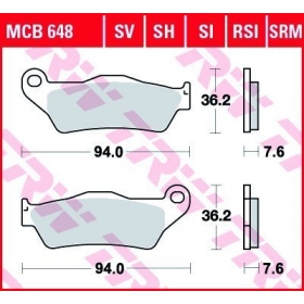 STABDŽIŲ TRINKELĖS TRW MCB648SH SPORT