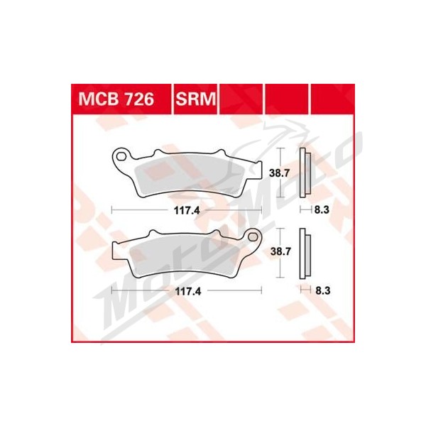 TRW SRM Series Sindered Scooter Brake Pads Aprilia / Kymco / Malaguti / Peugeot / Piaggio 125-500cc 00-24