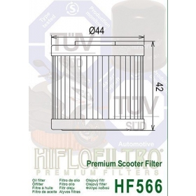 Oil filter HIFLO HF566 KAWASAKI J/ KYMCO DOWNTOWN/ PEOPLE 125-350cc 2008-2018