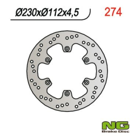 NG BRAKES Front Fixed Brake Disc 230mm Aprilia / MBK / Yamaha 50-125cc 87-05