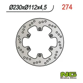 NG BRAKES Priekinis fiksuotas stabdžių diskas 230mm Aprilia / MBK / Yamaha 50-125cc 87-05