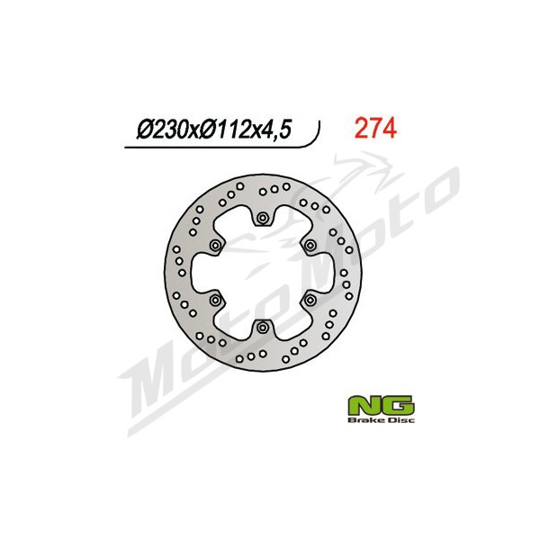 NG BRAKES Front Fixed Brake Disc 230mm Aprilia / MBK / Yamaha 50-125cc 87-05