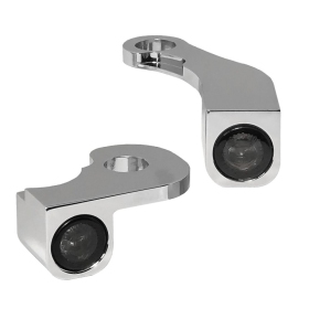 HEINZ BIKES NANO Series Handlebar Turn Signals Chrome Harley Davidson FLDE/ FLFB / FLSL / FXLR / FXLRST / FXST / FXFB 1750/1923 18-24