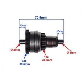Starter bendix PIAGGIO 50 2T / GILERA 50 2T / PEUGEOT 50 2T / GY6 50 4T 14+63teeth
