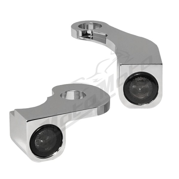 HEINZ BIKES NANO Series Handlebar Turn Signals Chrome Harley Davidson FLDE/ FLFB / FLSL / FXLR / FXLRST / FXST / FXFB 1750/1923 18-24