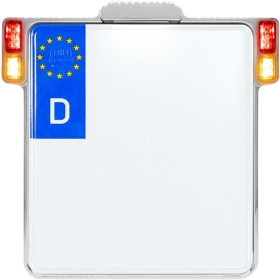 HEINZ BIKES Universal Chrome License Plate Holder With LED Lights