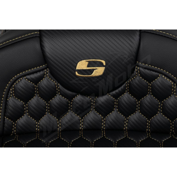 SADDLEMEN Roadsofa Honeycomb sėdynė prailginta auksinė Harley Davidson FLHR / FLHT / FLHTKL / FLTR / FLTRX 1584-1923 08-25
