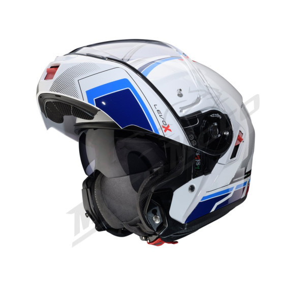 Flip-up Helmet Caberg Levo X Elite White/Blue/Gloss blue