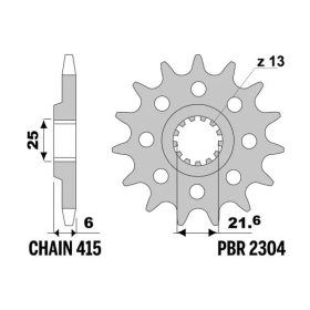 PBR Steel Standard Front Sprocket 2304 - 520 ​​​​​​​YAMAHA YZF-R3 300-320cc 2015-2021
