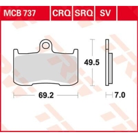 TRW SV Series Sindered Brake Pads Indian / Kawasaki / Suzuki / Triumph / Victory 675-1811cc 02-24